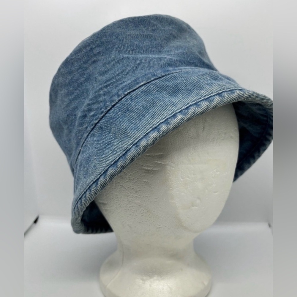 Y2K Streetwear Minimalist Denim Bucket Hat – Light Wash – - Picture 1 of 10